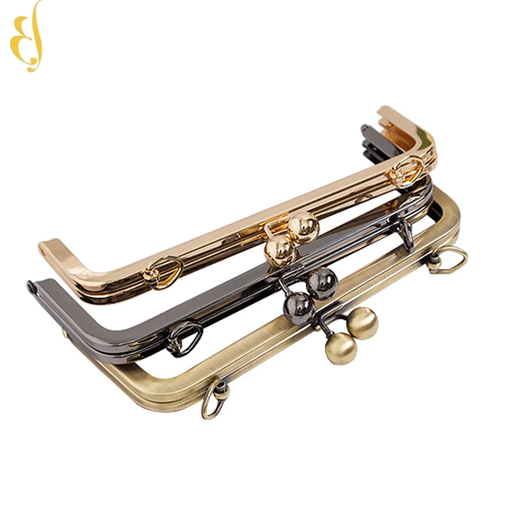 20.5cm Square Round Corner Kiss Lock Ball Clasp Bag Frames Closure