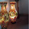Chinese Stained Glass Mosaic Vase crackle mosaic glass vase