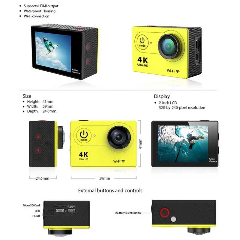 Amazon Akaso Ek7000 4k Ultra Hd Waterproof Dv Camcorder 12mp 170 Degree