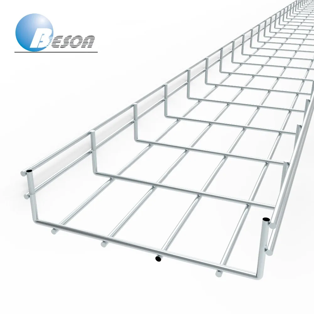 Stainless Steel Wire Mesh Cable Tray Straight Type Zinc Plated Steel