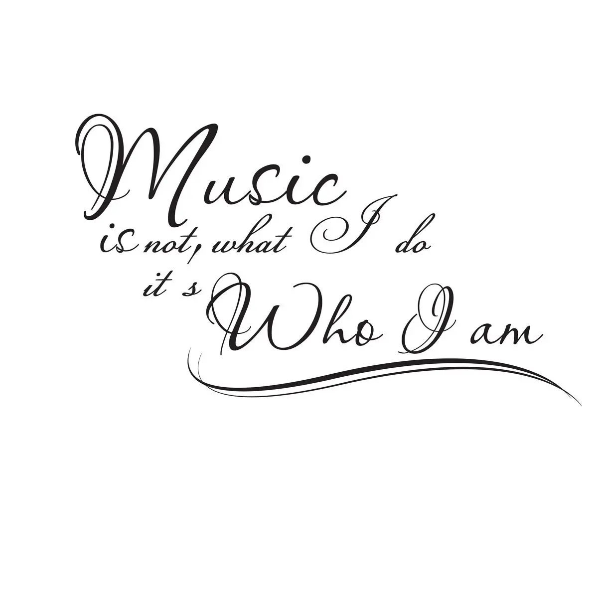 Music Is Not What I Do It/'s Who I Am Wall Decal Art Sticker Picture