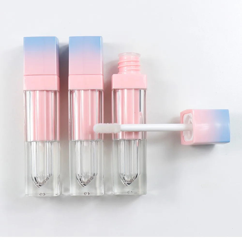 Luxury Square Clear Plastic Flat Lip Gloss Tube /cosmetic Lip Care Tube ...