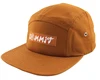 Cotton custom woven label plain 5 panel adjustable buckle closure camping cap