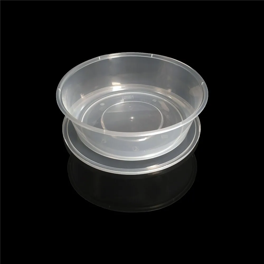 large round clear plastic containers