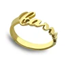 Wholesale Personalized Gold Initial Monogram Ring Hollow Ring for women