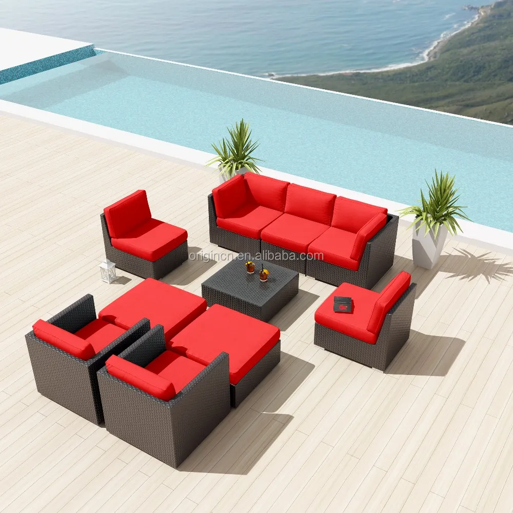 Espresso Color Deep Seating Outdoor Modular Sofa Set Synthetic Espresso Color Deep Seating Outdoor Modular Sofa Set Synthetic Rattan Wicker China Garden Furniture