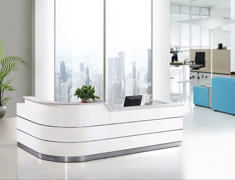 Modern Office Beauty Salon Furniture Curved Office Front Desk Counter ...