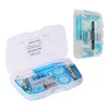 Newest hot sale cheap gift non-toxic OEM printing logo clear cubic shape pencil mini staplers PP plastic office stationery set