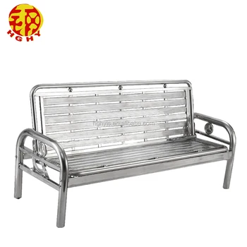 Stainless Steel Metal Home Use Leisure Folding Sofa Three Chair Leisure Folding Sofa Three Chair