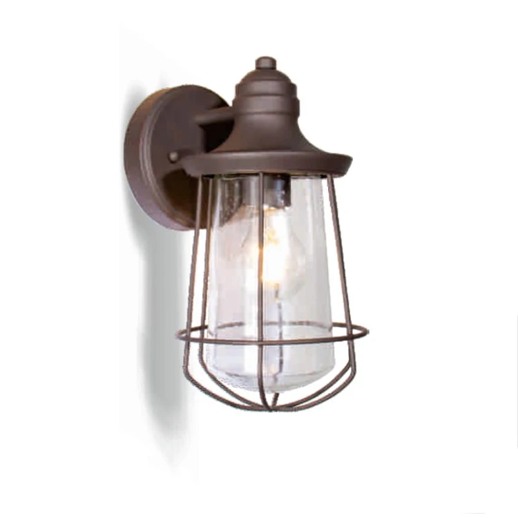 China factory wholesale American style loft antique brass outdoor wall lamp industrial vintage
