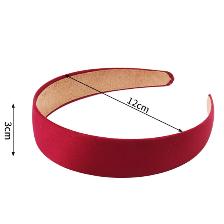 Solid Color Satin Headband 3cm Wide Women Hairband Mercerized Satin