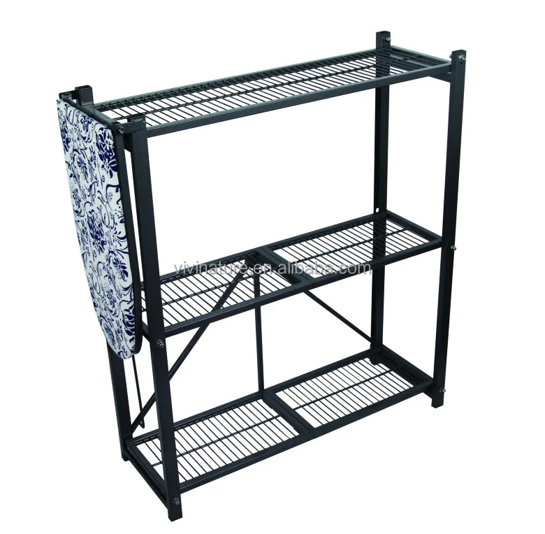 Folding Metal Storage Shelf With Mesh Ironing Board Buy Folding Metal