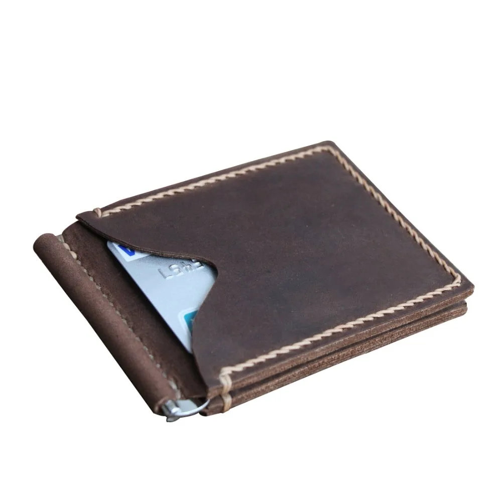 Engraved. Personalised Stitched Leather and Chrome Money Clip