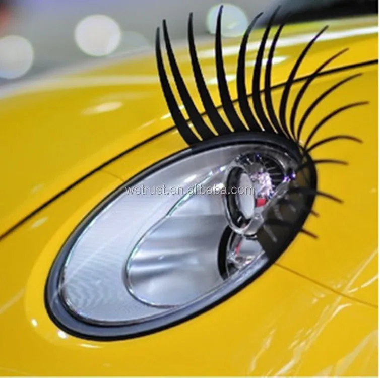 Black Car Headlight Eyelashes with 3M Sticker For Mini and beetles