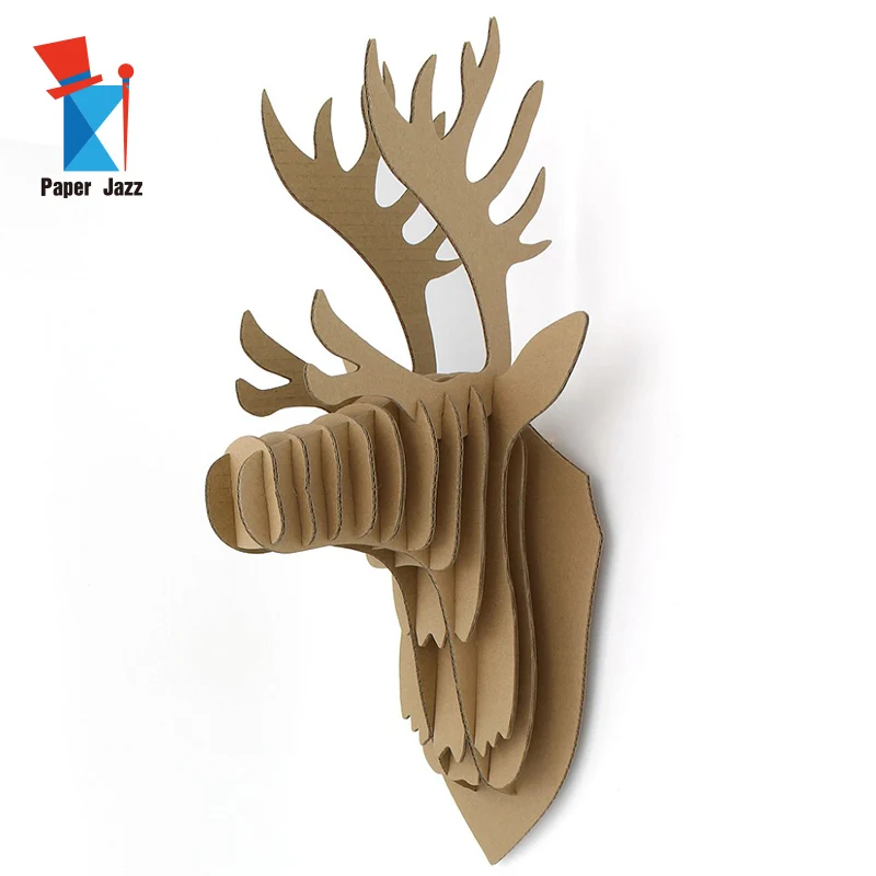 Nuove Idee di Crafting, 100% Cartone Riciclato Deer Head Montaggio A Parete