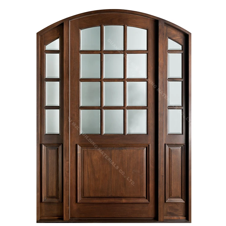 Fashion Design Exterior Polishing Carved Wooden Door Teak Wood