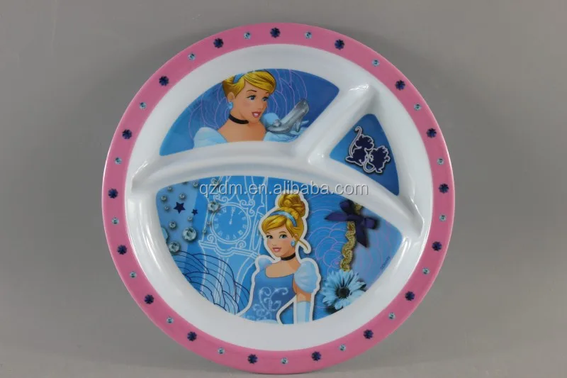 Kids 3 Divide Plate, Three Section Dinner Plate