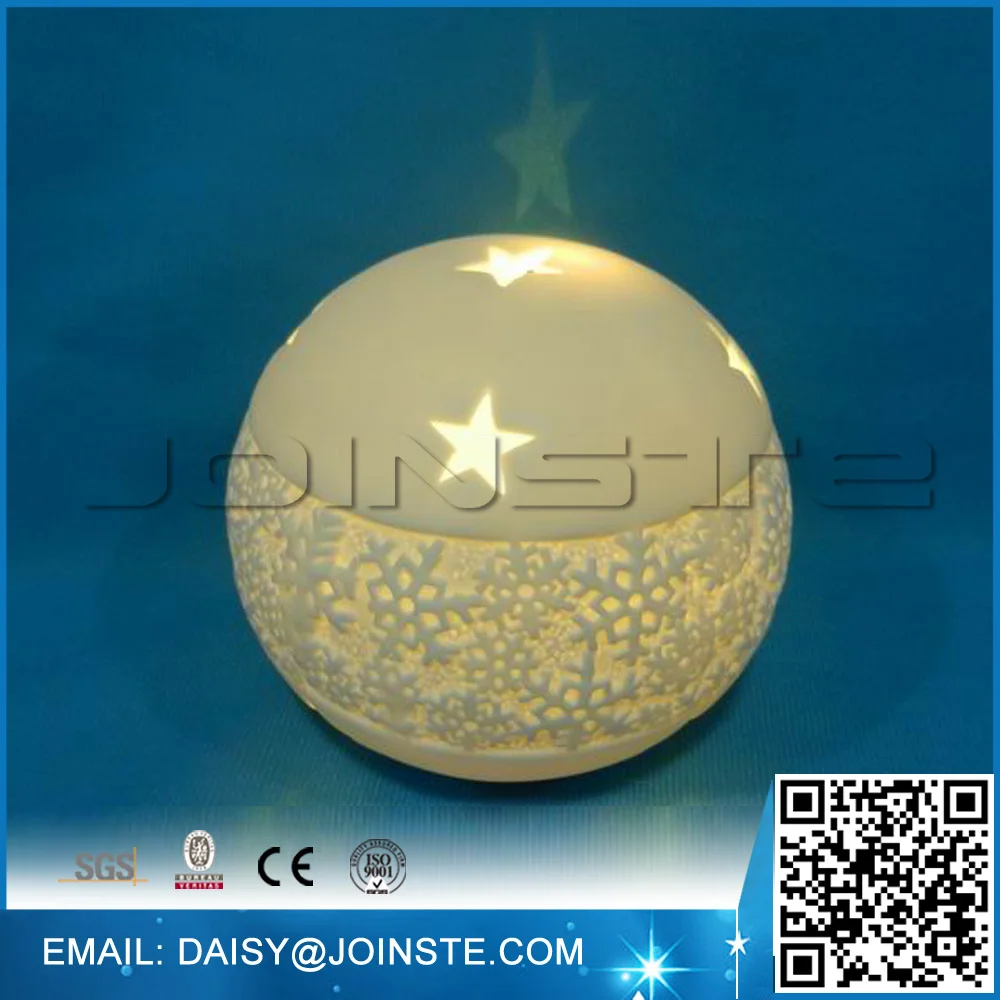 White Ceramic Ball With Led Christmas Ornament Parts Buy Christmas Ornament Parts,Christmas
