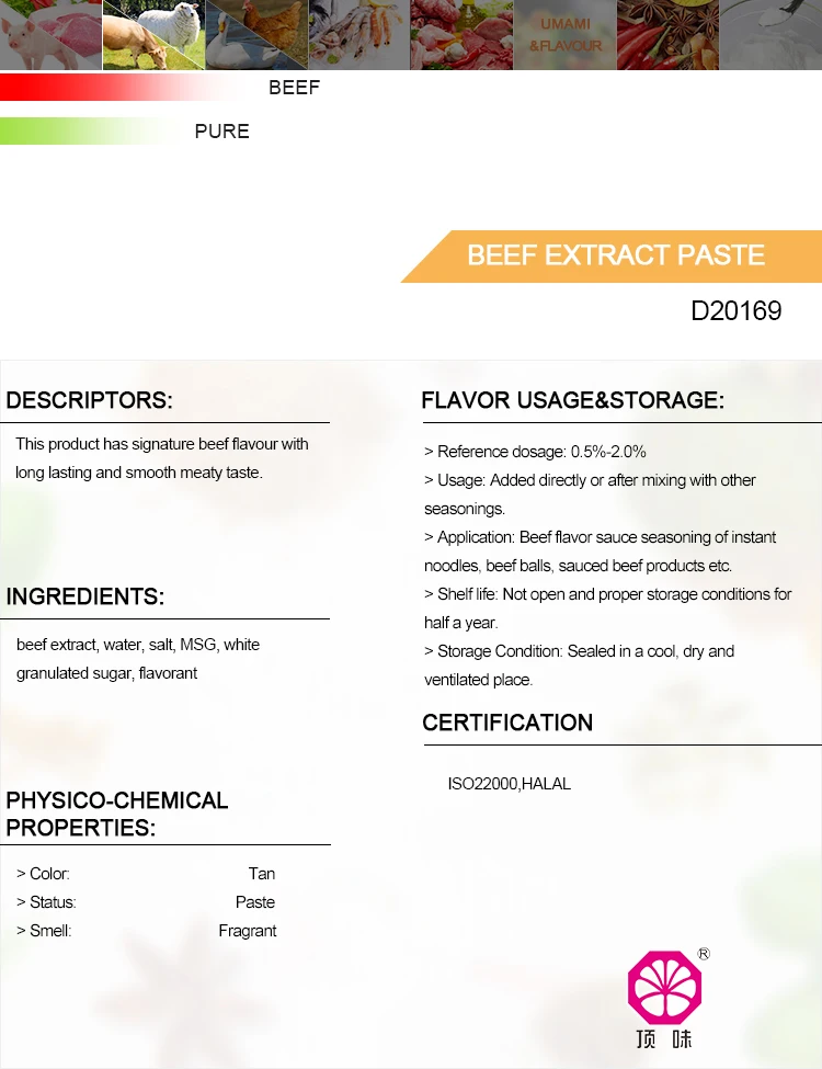 Gourment beef flavor extract spice paste for sale