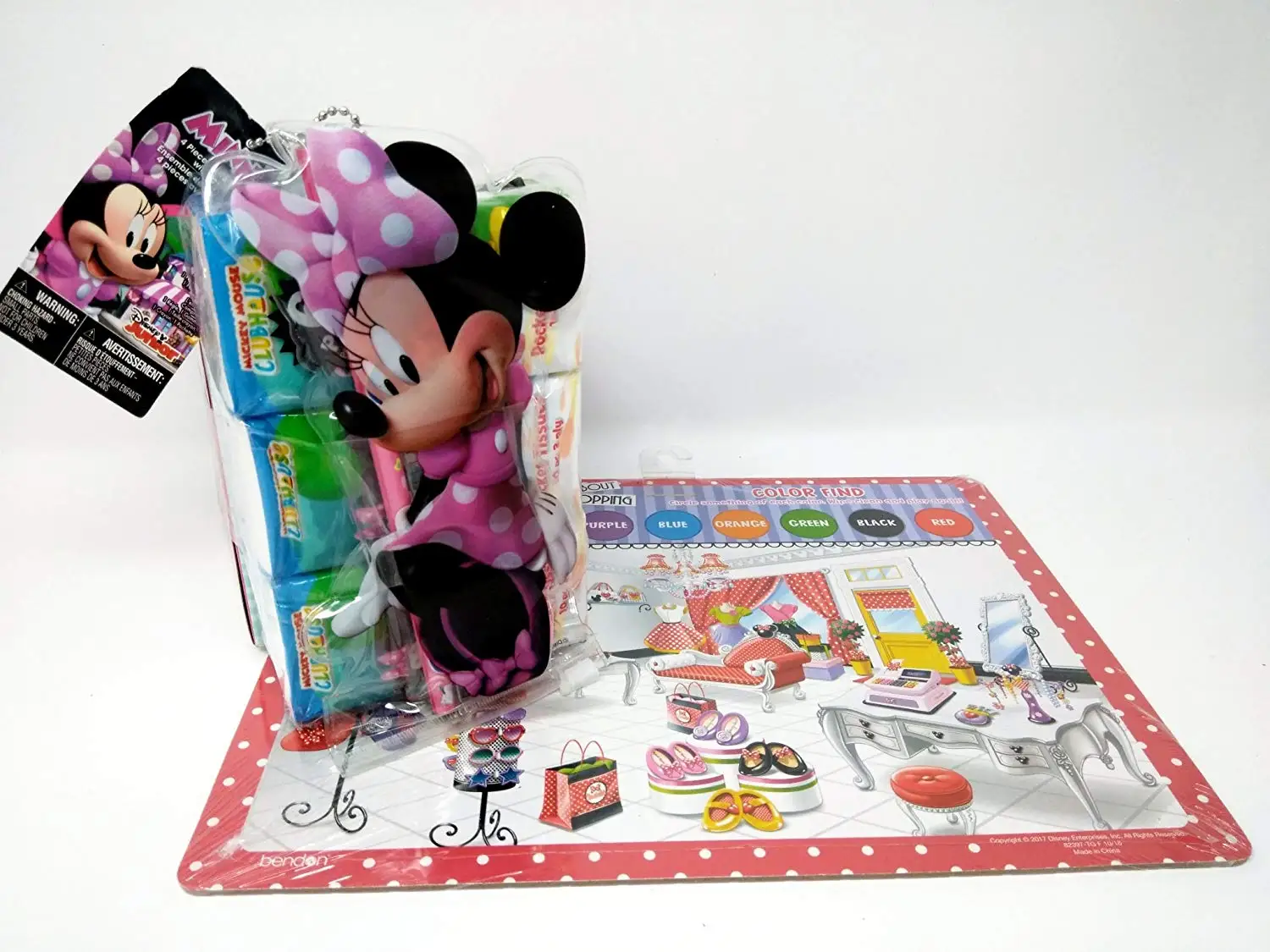 Back to School Toddler Pre-school Elementary School Supplies Pencil Sharpener Dry Erase Board Tissues Minnie Mouse Bundle of 3