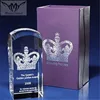 Unique Personalized 3D Crown Crystal Cube For Business Corporate Awards