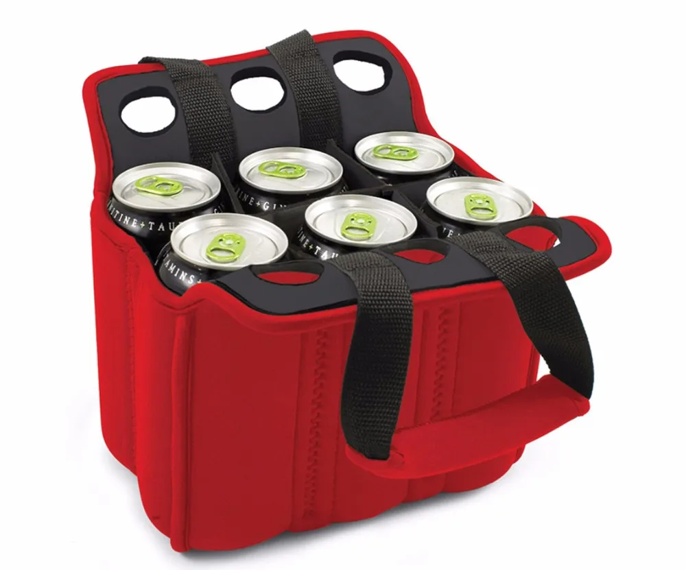 Insulated Six 6 Pack Beer Bottle Cooler Tote Carrier Holder - Buy ...