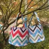 13 styles ready to ship low MOQ Stock chevron easter tote bucket monogram canvas pink easter basket