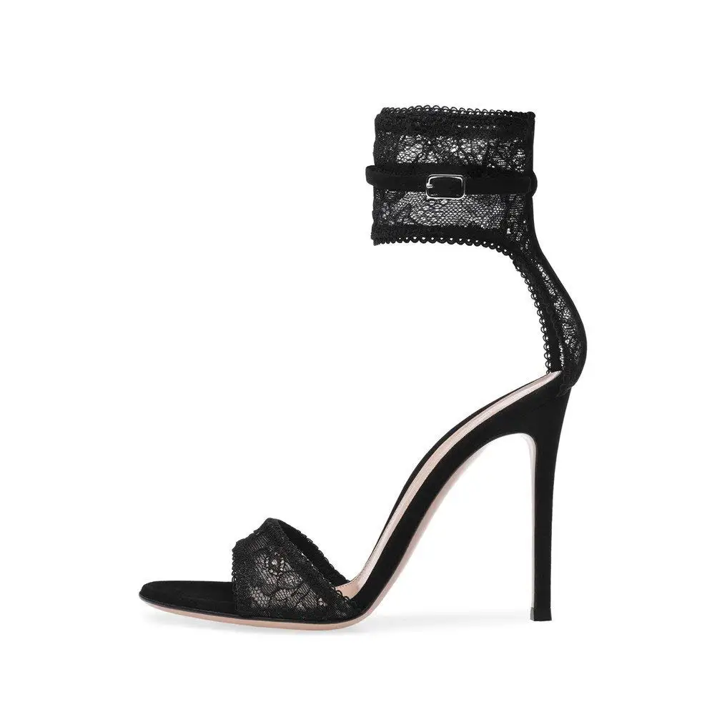 black strappy court heels