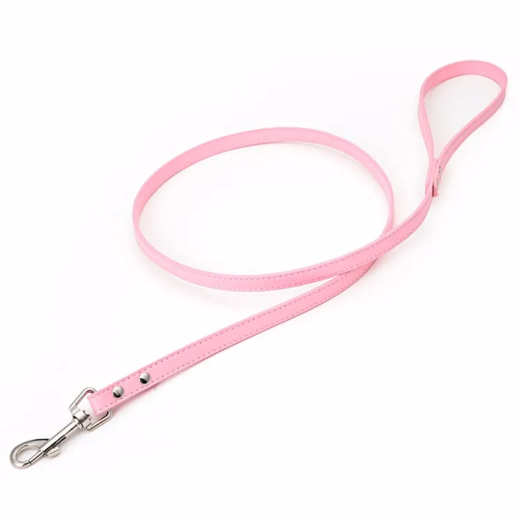 High Quality Soft Rolled Leather Slip Lead Dog Leash Durable Pu Leather