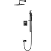 Modern bathroom black shower mixer three function thermostatic concealed button touch shower faucet