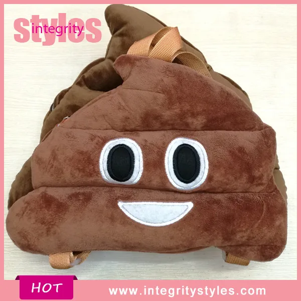 2016 New Design Kids Plush Poop Emoji Backpack Wholesale Buy Poop