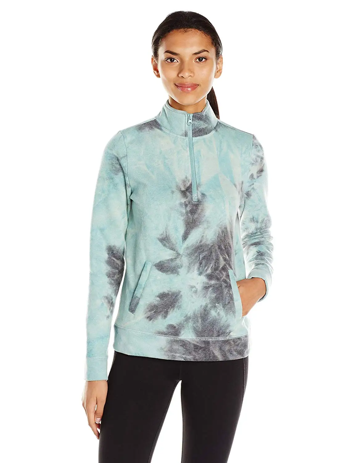 The Warm Up by Jessica Simpson Women's Tie Dye Fleece Pullover with Branded Graphic