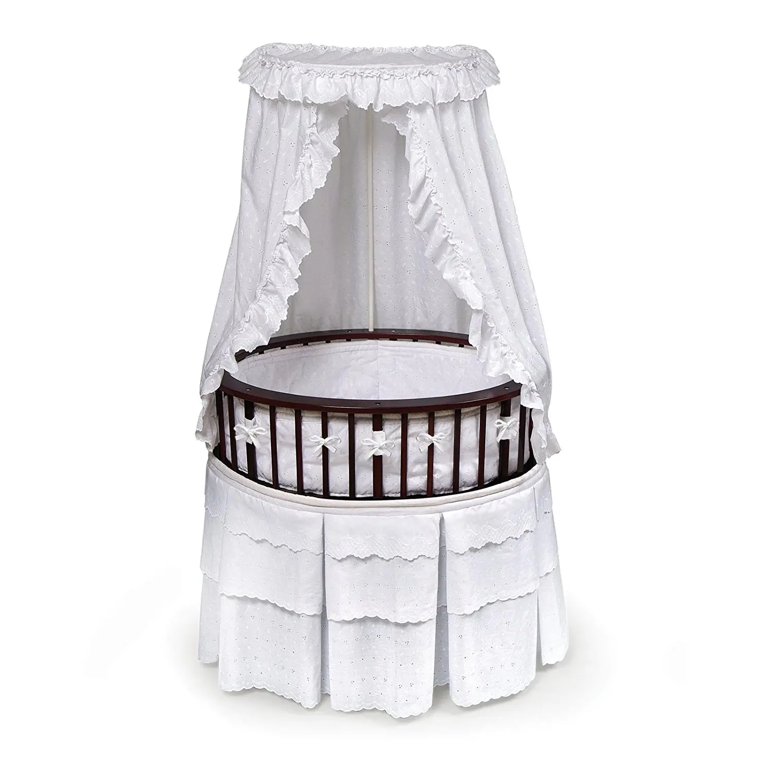 Badger Basket Embrace Baby Bassinet With Bedding Set, Stripe and Flower (Di...