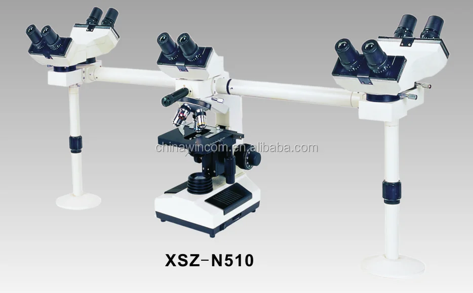 China factory 5pcs sliding multi binocular head s-led lab biological microscope