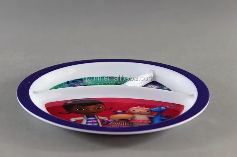 A5 Kids Melamine Divided Plate For Kindergarten