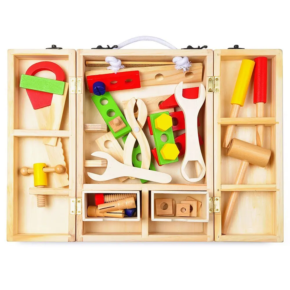 wooden kids tool kit