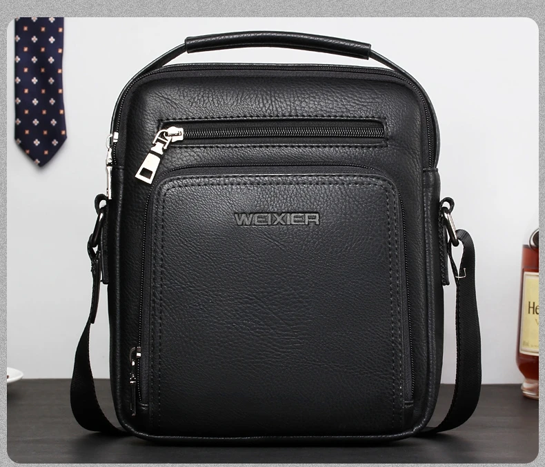 Weixier Luxury Brand Men Vintage Shoulder Bags Large Capacity Business ...