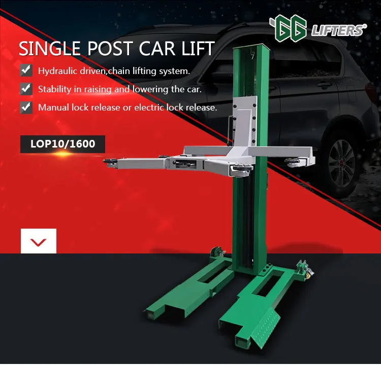 Gg Lifters Single Post Hydraulic Car Lift Buy Car Lift,Single Post