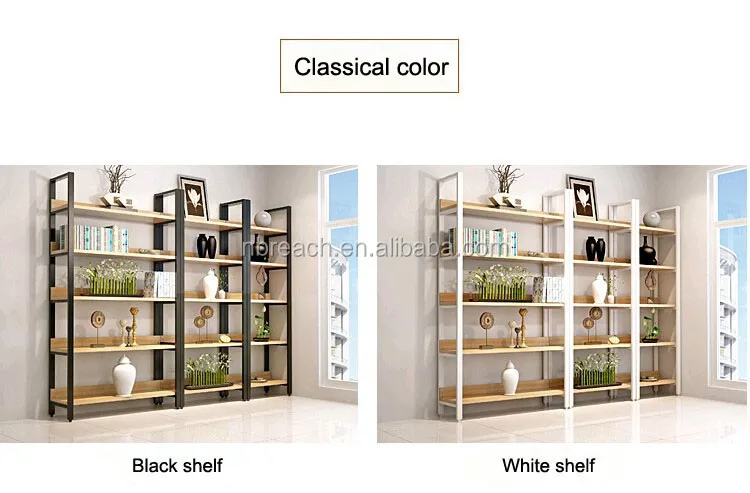 Estantería De Madera De Acero Lateral De Exhibición,Estantería De