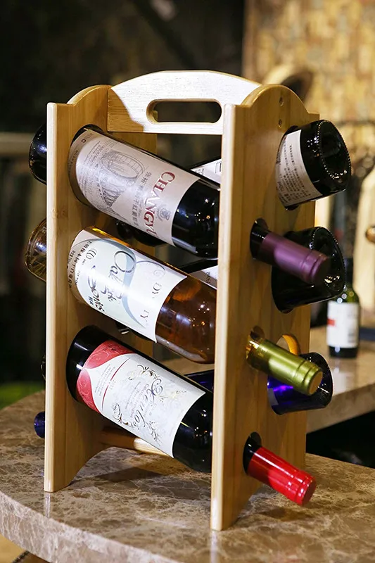 Wine Racks Countertop Bamboo 6 Bottle Rack For Parties Formal Wine Racks Countertop Bamboo 6 Bottle Rack For Parties Formal Outdoor Items Cellar