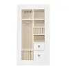 Popular 9-Compartment White Wood Jewelry Box Organizer for Earrings, Necklaces, Bracelets, Ear Studs, Rings Display Rack Storage
