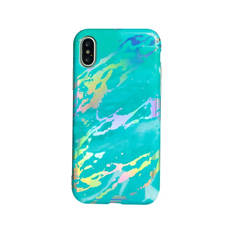 Stamping Silver Chrome Granite Phone Case for iPhone Xs Max Xr , for iPhone X Case Marble