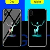 Fashion luminous tempered glass night light phone case for iphone X Wholesale accessories creative back cover for iphoone 678