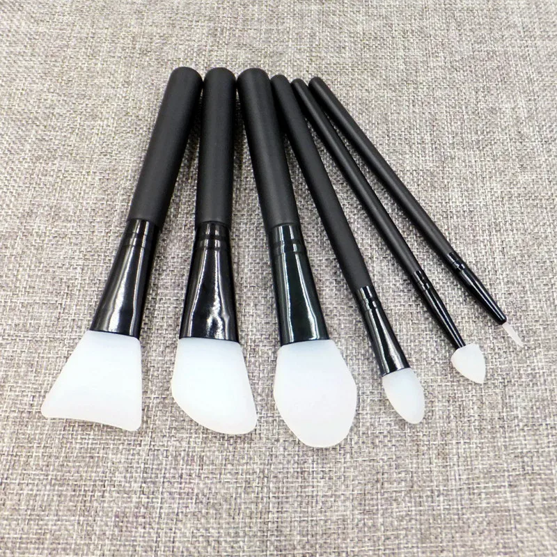 6pcs Silicone Mask Brushes Kit Women Silicone Cosmetic Face Mask Brush Set And Eye Makeup 9359