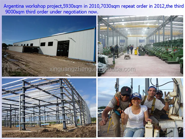 Crane equiped large span steel structure warehouse