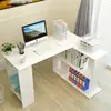L-Shaped Corner Computer Desk PC Table Home Work Office 120CM Study Table With Bookshelf New