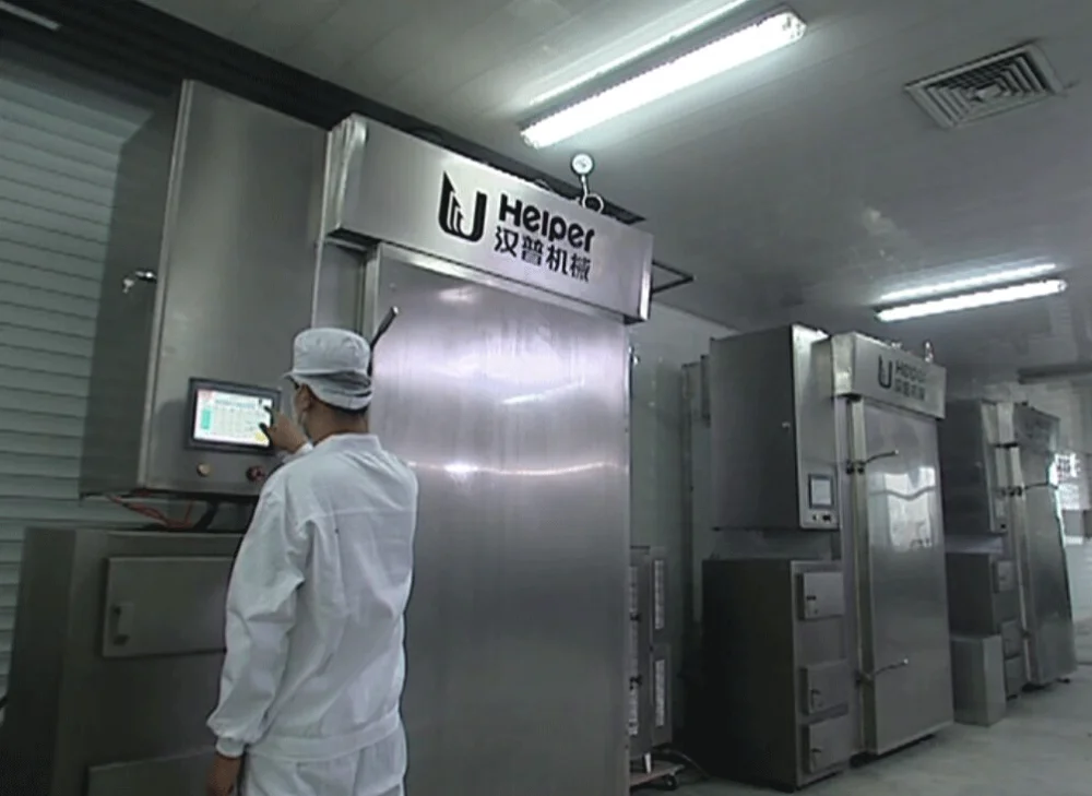 industrial beef jerky biltong machine production line beef jerky sausage processing machine smokehouse