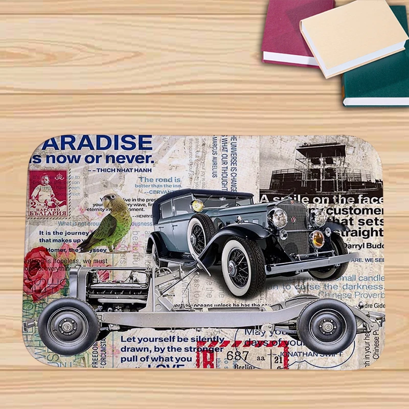 New Items Cartoon Style Triumphal Arch Vintage Car Paris Tower