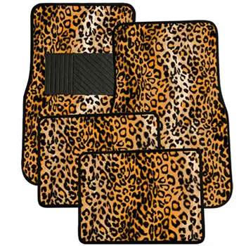 Brown Orange Leopard Cheetah Print Carpet Floor Mat Buy Car