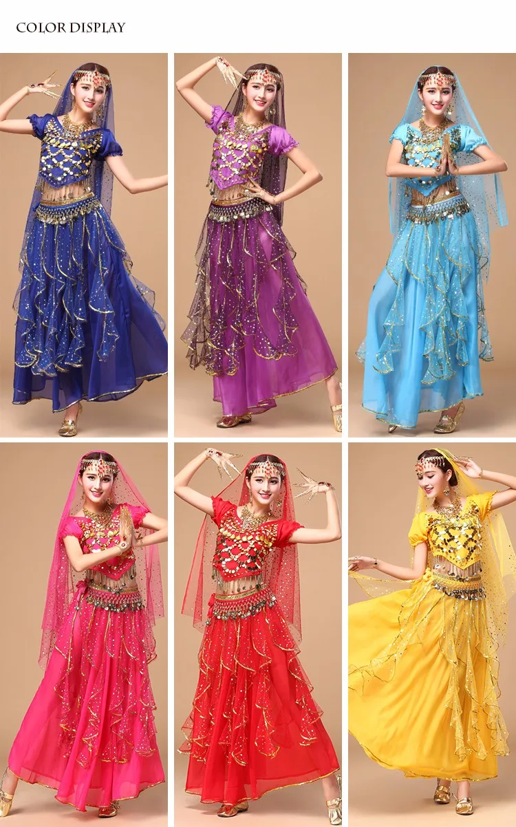 Professional Arab Belly Dance Costume Tops And Skirt And Waist